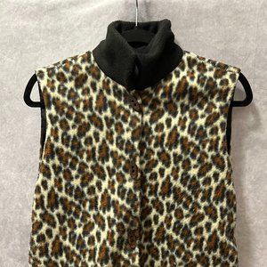 Vintage Plush Leopard Print Vest